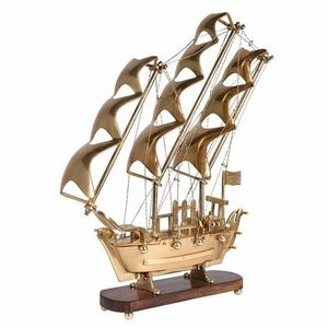 Artistique En Acier Inoxydable À La Main Navire Sculpture Nautique Décor Pièce pour Table Affichage Cadeau D'anniversaire - Product Image 3