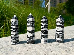 Torre y punto de jaspe de cebra negra, Gema de cebra, Obelisco, piedra Natural, nueva tendencia, venta al por mayor - Product Image 3