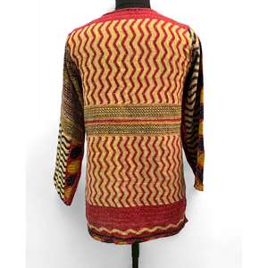 Chaqueta Kantha Bohemia Vintage, <span class=keywords><strong>Abrigo</strong></span> 100% Algodón, Acolchado Reversible, con Plumas y Cuero Personalizado, Talla XL, para Mujer - Product Image 4