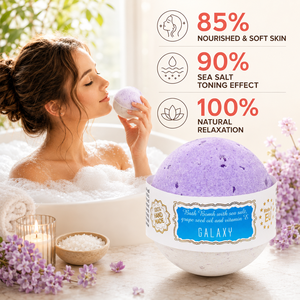 Bomba de Baño Relajante Galaxy 180g, Efervescente Artesanal con Sales Marinas, Aceites Esenciales Naturales y Vitamina E, Bomba de Baño de Lujo Hecha en la UE - Product Image 2