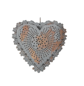 Nouvelle arrivée écologique personnalisé fait à la main en fer suspendu coeur gris avec cuivre anti pour la décoration murale en gros en vrac - Product Image 5