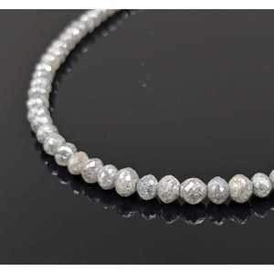 Perles rondes facettées en diamant blanc naturel à 100 %, 3-4,5 mm, élégantes, personnalisées, diamants en vrac - Product Image 4