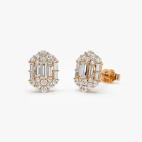 Boucles d'oreilles tendance et élégantes en diamant baguette 14 carats, best-seller 2025, design de boucles d'oreilles en diamant, dernière mode, bijoux en diamant ODM