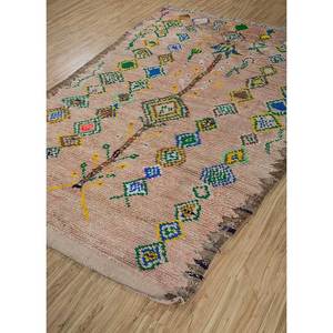 พรมขนสัตว์ถักมือสีเบจและสีน้ำตาลลายเรขาคณิตสำหรับห้องนั่งเล่นและรถยนต์ ขนาด 9x12 รุ่น Pae-4519 - Product Image 2