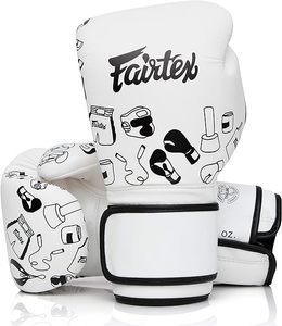 Gants de boxe en microfibre Fairtex avec impression d'art doodle pour l'entraînement et le sparring - Product Image 1