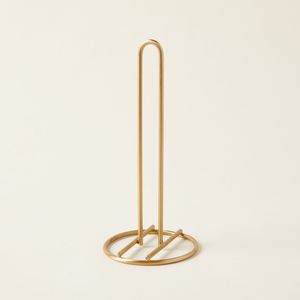 Rustic brass <b>towel</b> stand complementing traditional washrooms with artisanal metal craftsmanship - Product Image 1