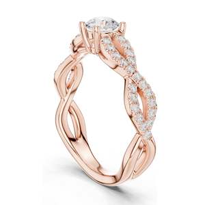 Bague de fiançailles en diamant de laboratoire rond brillant de 0,816 carats pour femmes, clarté VVS-VS EF, or 18 carats, 14 carats, 10 carats et argent 925 rose - Product Image 5