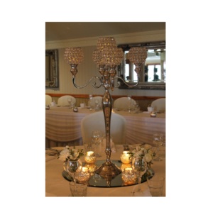 Hot Selling Customized Aluminium Candelabra Five Headed <b>Candle</b> Holder with Black Finishing for Home and Wedding Decoration - Product Image 2
