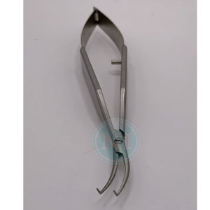 Pinzas de Sujeción de Lentes Clayman de Acero Inoxidable, Mandíbulas Anguladas Delicadas, Instrumento Quirúrgico Oftálmico Curvo - Product Image 4