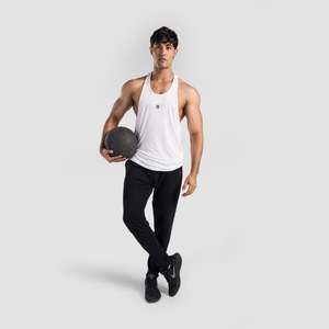 เสื้อกล้าม GA Ultimate White Sportswear สำหรับผู้ชาย ไซส์ XL ผ้าฝ้าย คอฮู้ด ระบายอากาศได้ดี เหมาะสำหรับเล่นกล้าม เพาะกาย และออกกำลังกาย - Product Image 4