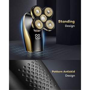 Rasoir Électrique Rotatif Sans Fil USB 4-en-1 Tondeuse Cheveux et Barbe Utilisation Humide/Sèche Tête Flottante IPX7 pour Hommes Chauves Visage - Product Image 2