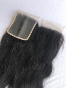 Vente en gros d'extensions de cheveux humains vierges indiens de haute qualité 100% 18 \ "Natural Wavy 5x5 Hd Transparent Lace Closure Export - Product Image 3