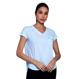 เสื้อยืดคอกลมผู้หญิง ผ้าฝ้ายผสมโพลีเอสเตอร์ เนื้อผ้าน้ำหนักเบา นุ่มสบาย แขนสั้น สวมใส่สบายๆ ทุกวัน ผู้ผลิตส่งออกจำนวนมาก - Product Image 4