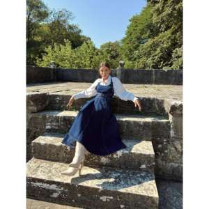 Vestido vaquero midi azul sencillo al por mayor, moderno y elegante - Product Image 3