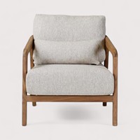 Canapé 3 places de style européen de luxe italien avec housse amovible en tissu imperméable et lit d'appoint en bois de teck pour salle à manger et cuisine