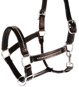 สายคล้องคอหนังอังกฤษประดับคริสตัลวัสดุบุนุ่มสำหรับนักขี่ม้า - Product Image 1