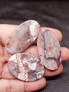 Bonne qualité belle dentelle naturelle Agate noire Cabochon gemme en vrac pour bijoux personnalisés Chakra équilibrage collectionneurs disponibles - Product Image 3