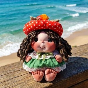 Muñeca de Tela Hecha a Mano con Diseño de Puntos Rojos y Naranjas, Personalizada, para Niñas, de Felpa Suave, Cuerpo Redondo, Adorno para Cuarto de Niños, Regalo Infantil, 22 cm - Product Image 2