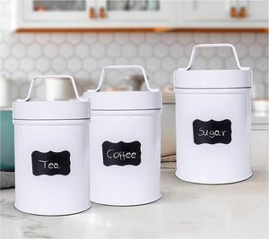 Juego de 3 botes de Metal personalizados, bote hermético, contenedor de almacenamiento de alimentos, té, café - Product Image 3