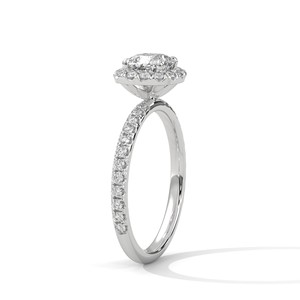 1.0ct Cushion Cut Moissanite Halo <b>Solitaire</b> <b>Ring</b> 925 Sterling <b>Silver</b> Engagement Band - Product Image 4
