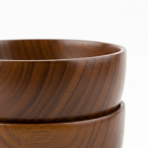 Natural Acacia Wood Eco-Friendly Serving <b>Bowls</b> <b>Set</b> of 2 Contemporary Design Party Dining Fruit & <b>Soup</b> <b>Bowls</b> - Product Image 4