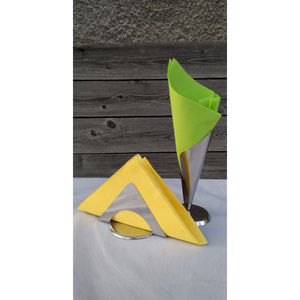 Elegant Silver Steel <b>Napkin</b> <b>Holder</b> Designed To Add Sleek Modern Style And Functional Decorative Flair To Any Dining Table - Product Image 2