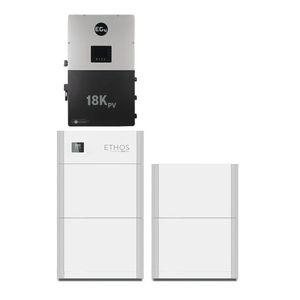 อินเวอร์เตอร์ไฮบริด ETHOS EG4 18kPV พร้อมระบบจัดการแบตเตอรี่อัจฉริยะ (Smart BMS) ระดับการป้องกัน IP65 กำลังไฟ 12 กิโลวัตต์ ความจุแบตเตอรี่ 20.4 กิโลวัตต์ชั่วโมง ระบบกักเก็บพลังงานสำหรับเครื่องใช้ไฟฟ้าภายในบ้าน รองรับระบบไฮบริดกริด - Product Image 1