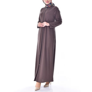 Abaya pour femmes en tissu islamique de haute qualité robe musulmane islamique femmes Abaya grande taille robes musulmanes personnalisées entièrement fermeture à glissière - Product Image 5