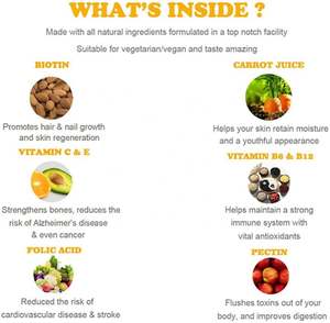 วิตามินกัมมี่สำหรับผม ผิว และเล็บ ตรา Glacier Presents แบบยาว รสออร์แกนิค ตัวอย่างฟรี - Product Image 5