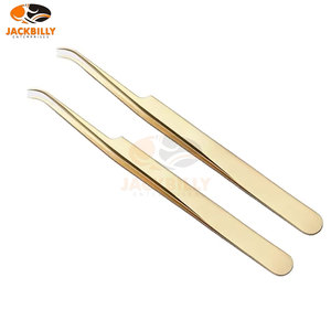 Pinzas para extensión de pestañas Etiqueta privada con logotipo personalizado y color Semi curvado OEM envío rápido probado a mano - Product Image 4