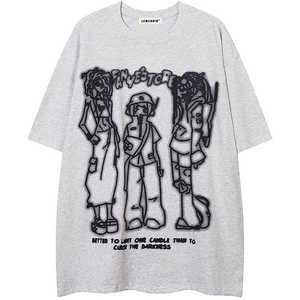 Wholesale High Quality Men's 100% Cotton T-Shirts Custom Logo Oversize Plain Casual <b>Letter</b> Pattern Formal Style - Product Image 5