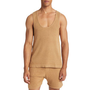 Camiseta sin mangas deportiva personalizada de alta calidad para hombre, ropa deportiva de moda y entrenamiento informal con decoración de encaje, venta al por mayor - Product Image 1