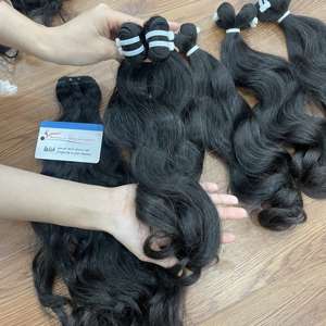Oferta 2025 - 100% pelo ondulado de trama natural vietnamita virgen crudo, pelo crudo alineado con cutícula completa - Product Image 3