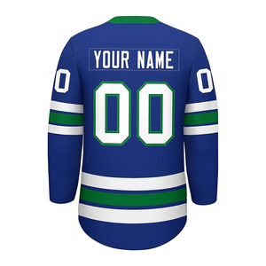 Maillot de hockey sur glace personnalisé professionnel par sublimation, en tissu polyester, anti-bactérien, à séchage rapide, respirant, en maille, vente en gros - Product Image 6