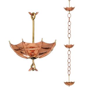 Moderno lujo lluvia cadena paraguas estilo tulipán Metal cobre puro caída agua tazas patio jardín decoración mármol Material - Product Image 6