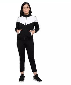 ชุดวอร์มออกกำลังกายแขนยาวสำหรับผู้หญิงชุดวอร์มออกกำลังกายชุดออกกำลังกายสีดำ - Product Image 2