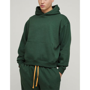 ชุดกีฬาลำลองสำหรับผู้ชายชุดวอร์ม2ชิ้นชุดวิ่งผ้าฝ้าย100% มีฮู้ดและกางเกงขายาวโลโก้ออกแบบได้ตามต้องการ - Product Image 6