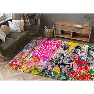 Alfombra con Estampado de Grafiti - Arte Callejero Vibrante para el Hogar y el Automóvil, Alfombra de Terciopelo - Product Image 1