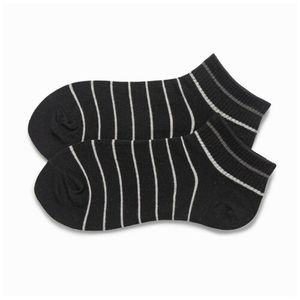 Chaussettes de sport décontractées en coton pour hommes, chaussettes courtes à rayures unies, 100% coton, impression de logo personnalisée - Product Image 3