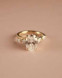 Anillo de compromiso de corte ovalado con certificación IGI personalizable CVD Lab, oro blanco/amarillo de 14K/18K, fiesta de boda Vintage con claridad de la VVS-VS - Product Image 2