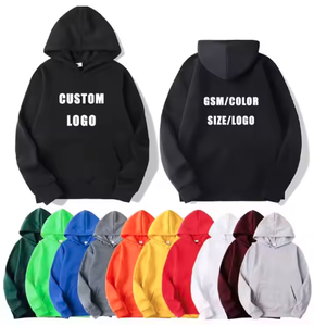 Sweat à capuche zippé pour homme en molleton 100 % coton/polyester, motif uni brodé, impression numérique, idéal pour l'hiver - Product Image 1