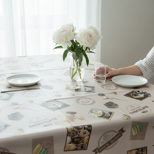 Nappe Moderne en PVC Tissé à Motifs Floraux, Polyvalente et Lavable – Multicolore, Écologique, Imperméable et Anti-Taches pour Repas en Famille et Fêtes de Jardin - Product Image 1