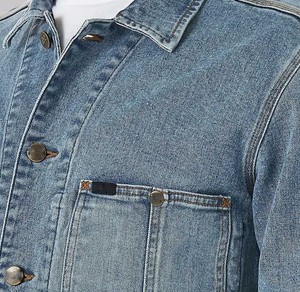 <b>Lightweight</b> Vintage Single-Breasted Men's <b>Denim</b> <b>Jacket</b> Comfortable Breathable Solid Pattern with Stand Collar for Spring Season - Product Image 4