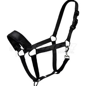 Licou d'équitation en cuir avec boucles en métal solide et confortable, idéal pour l'entraînement - Product Image 1