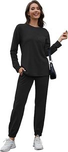 Ensemble de survêtement athlétique d'automne 2 en 1 en velours respirant pour femmes pantalon de survêtement à capuche zippé à motif solide avec logo rayé - Product Image 2