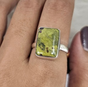 Natural Atlantasite Romantic Gemstone Bezel Setting <b>Silver</b> <b>Ring</b> <b>925</b> Sterling <b>Silver</b> Handmade Anniversary - Product Image 1