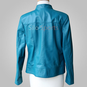 2025 New Design Genuine <b>Aqua</b> Sheep-<b>Skin</b> Leather Women's Jacket High Quality Wholesale Low MOQ Heated Fashion Jackets OEM - Product Image 6