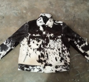 Custom Real Cow Skin Hair-On Fringe-Style Leather Jackets Handmade Western-Coat Cowgirl Style Real Cow-Skin Jackets - Product Image 6