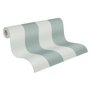 Fabriqué en Allemagne-Rouleaux de papier peint Stripes Vert clair-Vinyle non tissé-Papier peint moderne Maison de campagne-10,05x0,53 m - Product Image 1