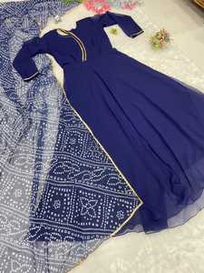 Most Beautiful Latest <strong>Navy</strong> <strong>Blue</strong> Colour <strong>Party</strong> Wear Gown Collection - Product Image 6